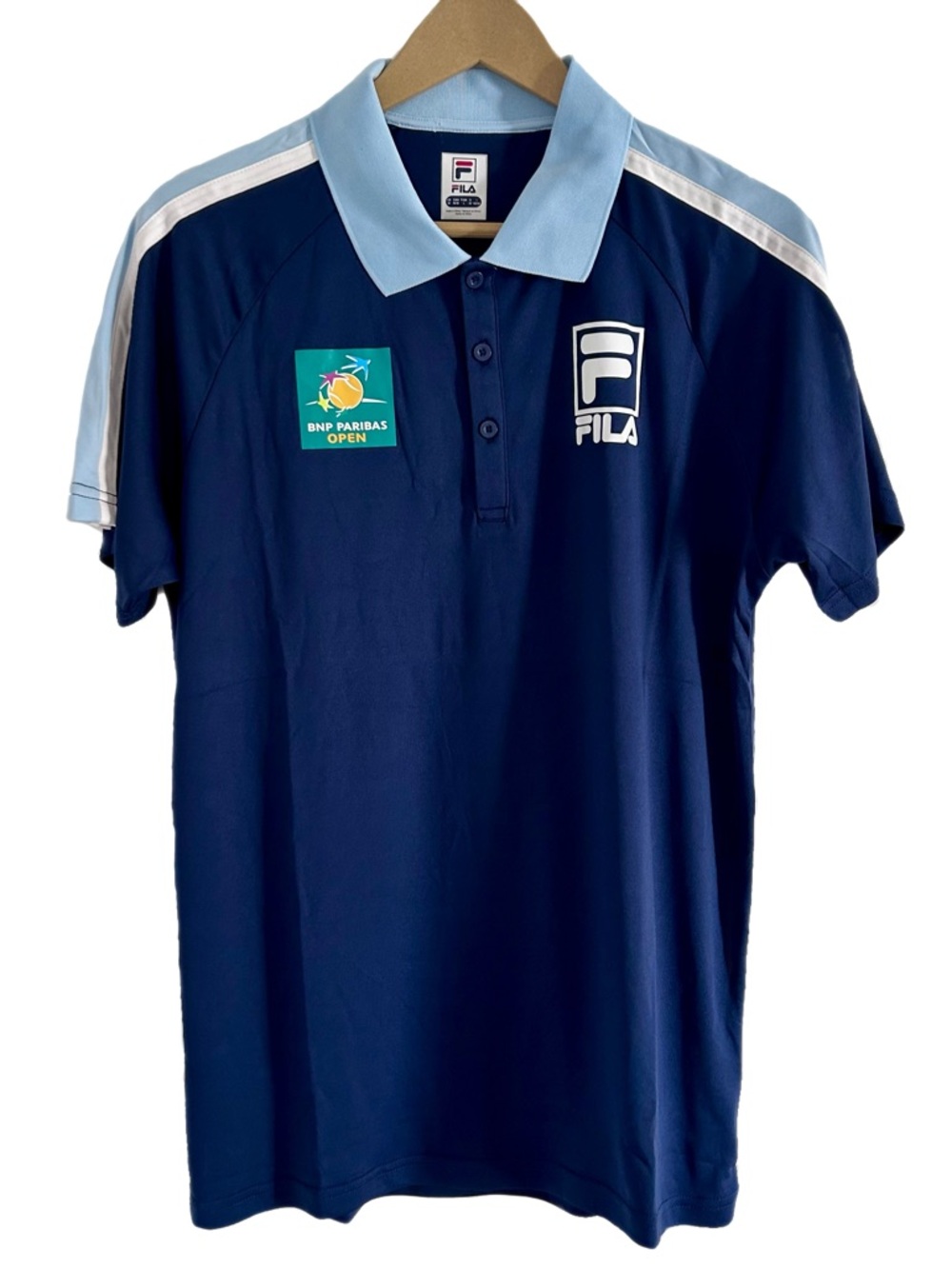 FILA Polo Shirt Men Medium BNP Paribas Open Tennis Performance Short Sleeve NWOT